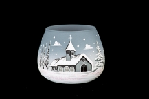 GLASS FOR CANDLE CHRISTMAS - GREY COLOR