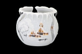 BOWL FOR CANDLE CUT THROUGH - WHITE COLOR