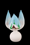 SKLENĚNÝ TULIPÁN NÍZKÝ - SVĚTLE MODRÁ BARVA