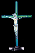 JESUS ON PEDESTAL - METAL COATING GREEN 