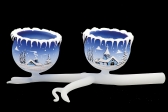 GLASS TWIG 2 BOWLS - BLUE COLOR