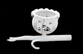 GLASS TWIG 1 BOWL - WHITE COLOR
