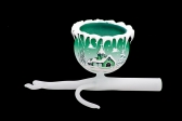 GLASS TWIG 1 BOWL - GREEN COLOR